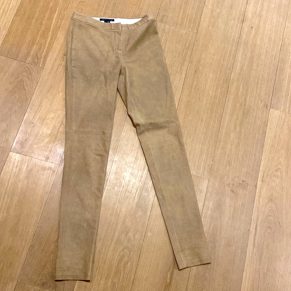 Suede theory tan pants